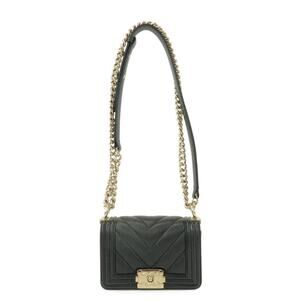 Chanel Boy Chanel Mini V Stitch Caviar Leather Flap Bag Black